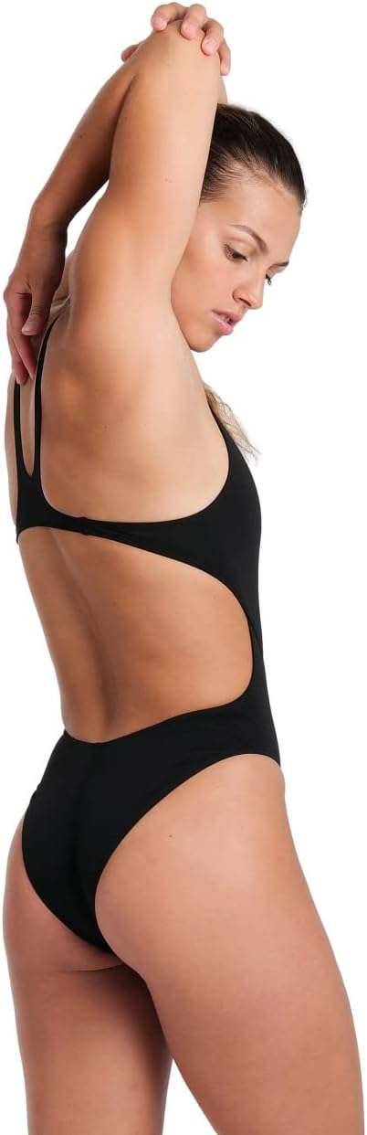 ARENA Damen Women's Team Swimsuit Swim Tech Solid Badeanzüge (1er Pack) 32 Black-white, 32 Black-whi