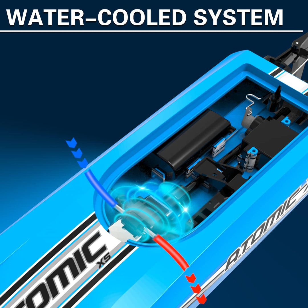VOLANTEXRC RC Boot Atomic XS, 2,4GHz ferngesteuertes Boot für Pools und Seen, 20+ kmh RC Boot RTR, R