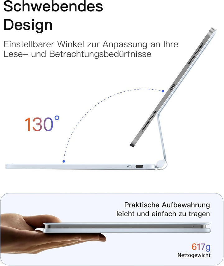Inateck NeoMagic Magnetische Tastatur Hülle für iPad 10 Generation 10,9 Zoll,11 Generation 2025 A16