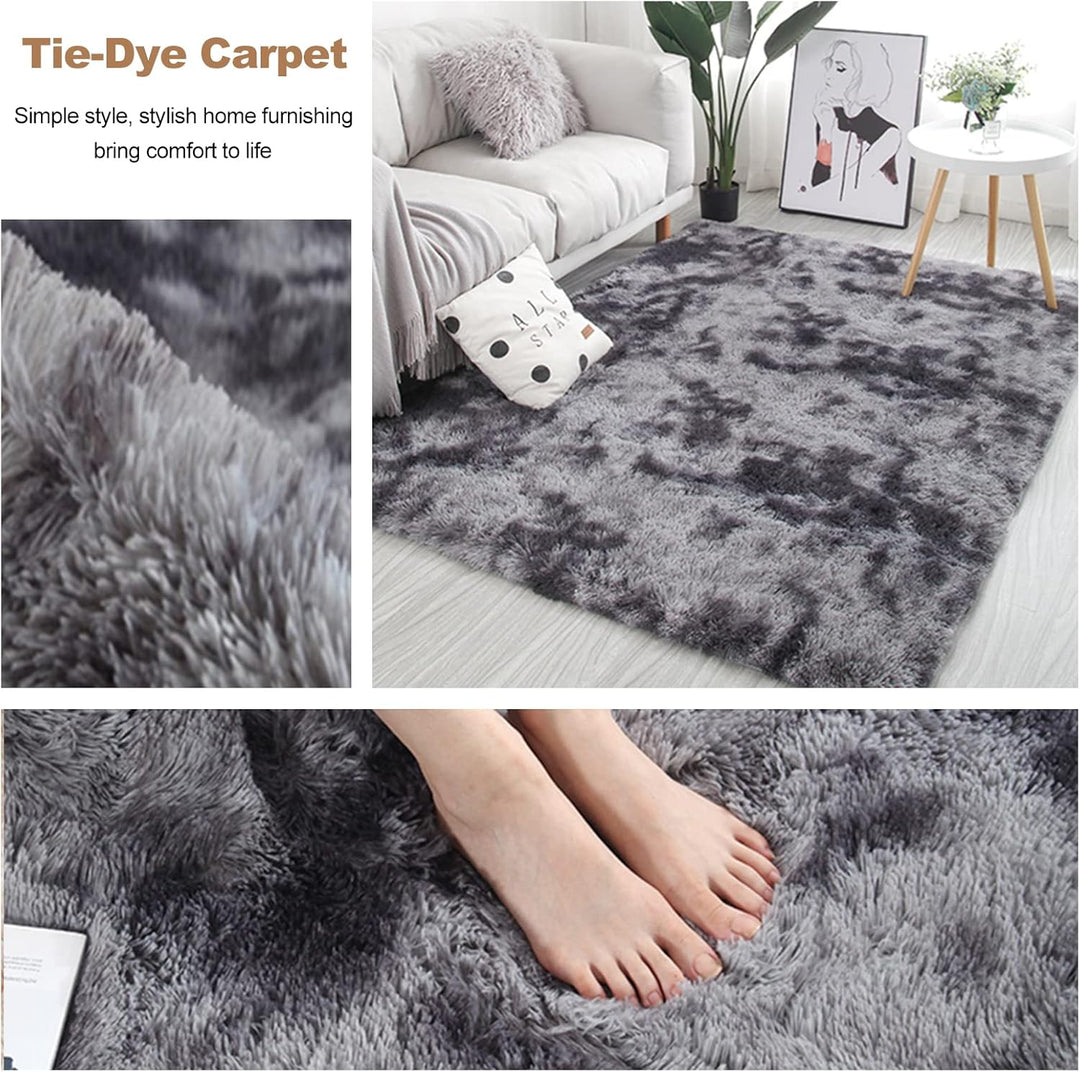 Ergocar Home Wohnzimmer Teppich, Soft Shaggy Moderner Area Rug, Nicht -Slip Schlafzimmer Teppiche, W