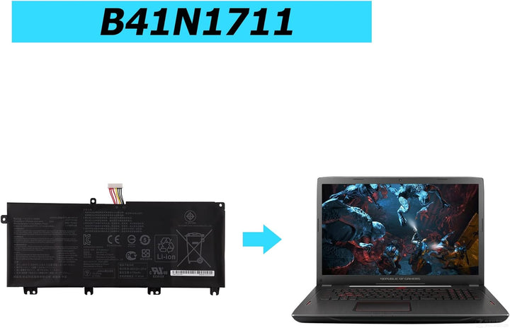 Vvsialeek B41N1711 64WH Ersatz Laptop Akku Kompatibel Für Asus ROG GL703GE GL703VD GL503G GL503GE GL