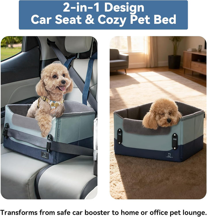 A 4 Pet Hunde Autositz Erhöht, Hundesitz Auto Rückbank, Hundeautositz Hundesitz Kleine Hunde mit pat