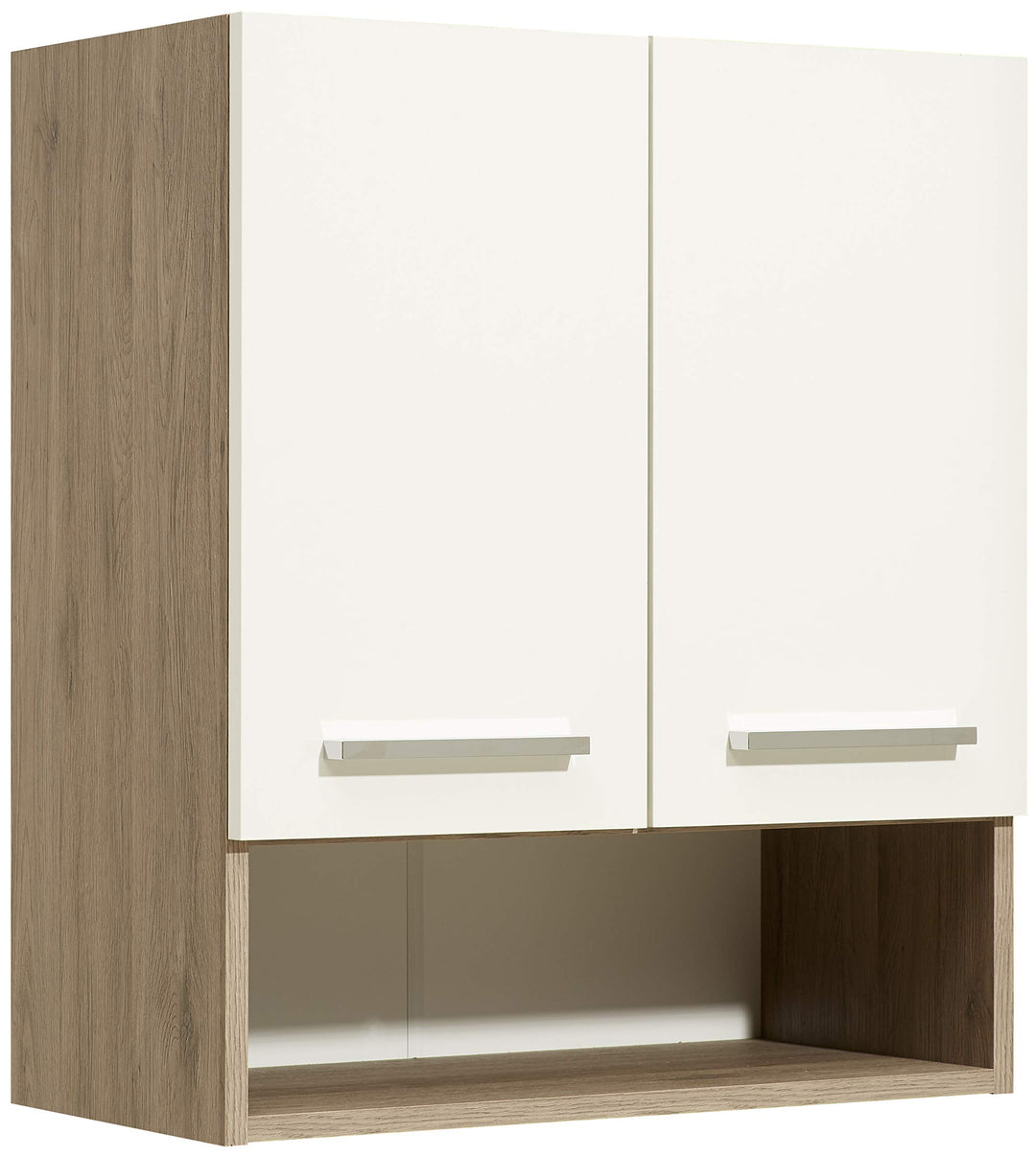 Pelipal Badezimmer Hängeschrank Quickset 380 in Weiss Glanz/Sanremo Eiche Terra, 60 cm breit | Bad W