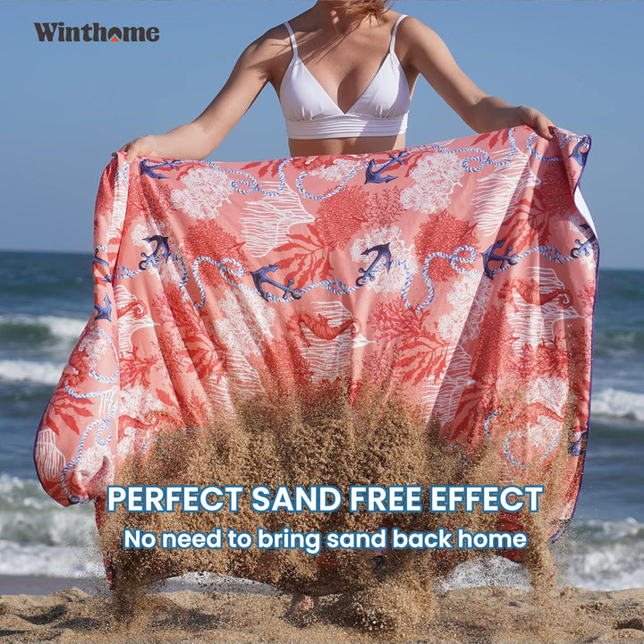 Winthome Poncho Schnelles Trocknen, Badeponcho Strand Umziehhilfe, Surf Poncho Leichtgewicht mit Tas
