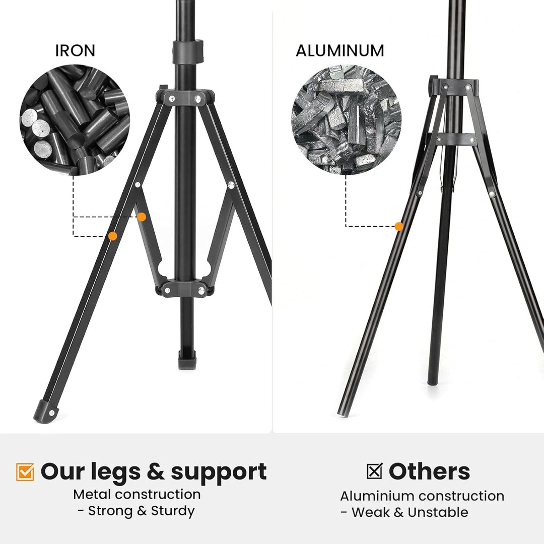 TARION Lichtstativ 180 cm Aluminium Lampenstativ Traglast 8 kg für Studio Outdoor Fotografie Ringlic