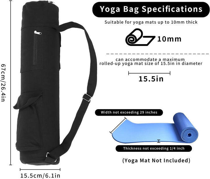 Yoga-Pad-Tasche, Segeltuch-Yogamatten-Aufbewahrungstasche, Multifunktionale Yoga-Tasche, Yoga-Trager
