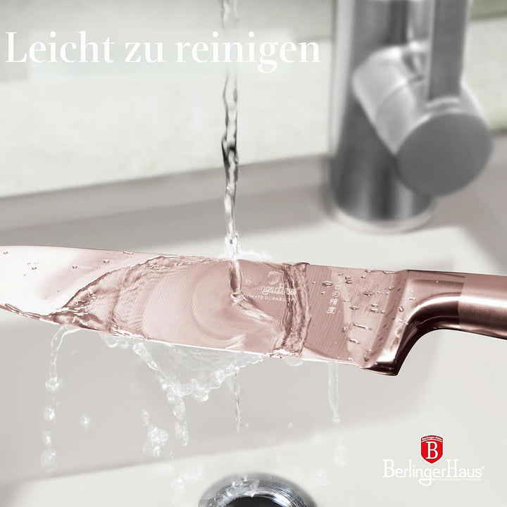 Berlinger Haus Messerset 6-TLG. | Akazienholz-Ständer Taupe Collection | Edelstahlklingen | Hochwert