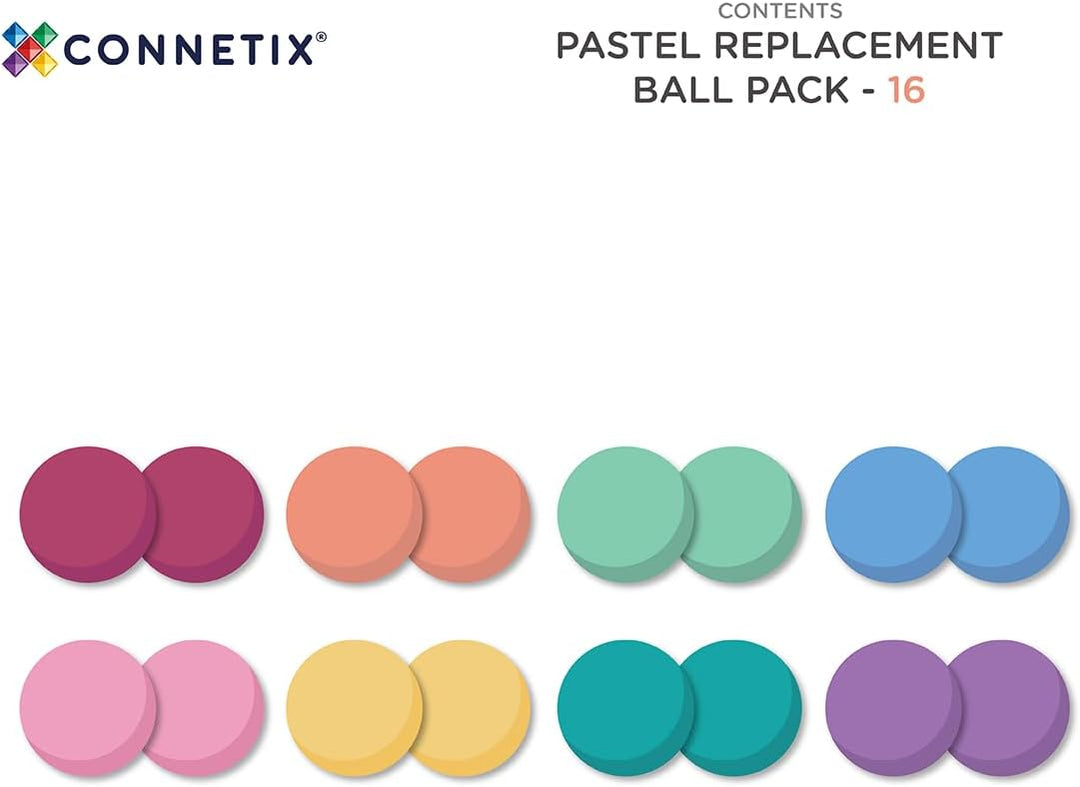 CONNETIX Magnetbausteine Pastell Kugelpack, 16 Stück