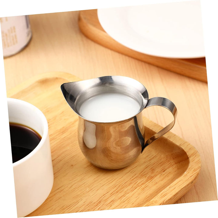 Angoily 3 Stück Edelstahl Milchkanne 90 Ml mit Spitzem Ausguss und Bequemem Griff für Espresso Kaffe