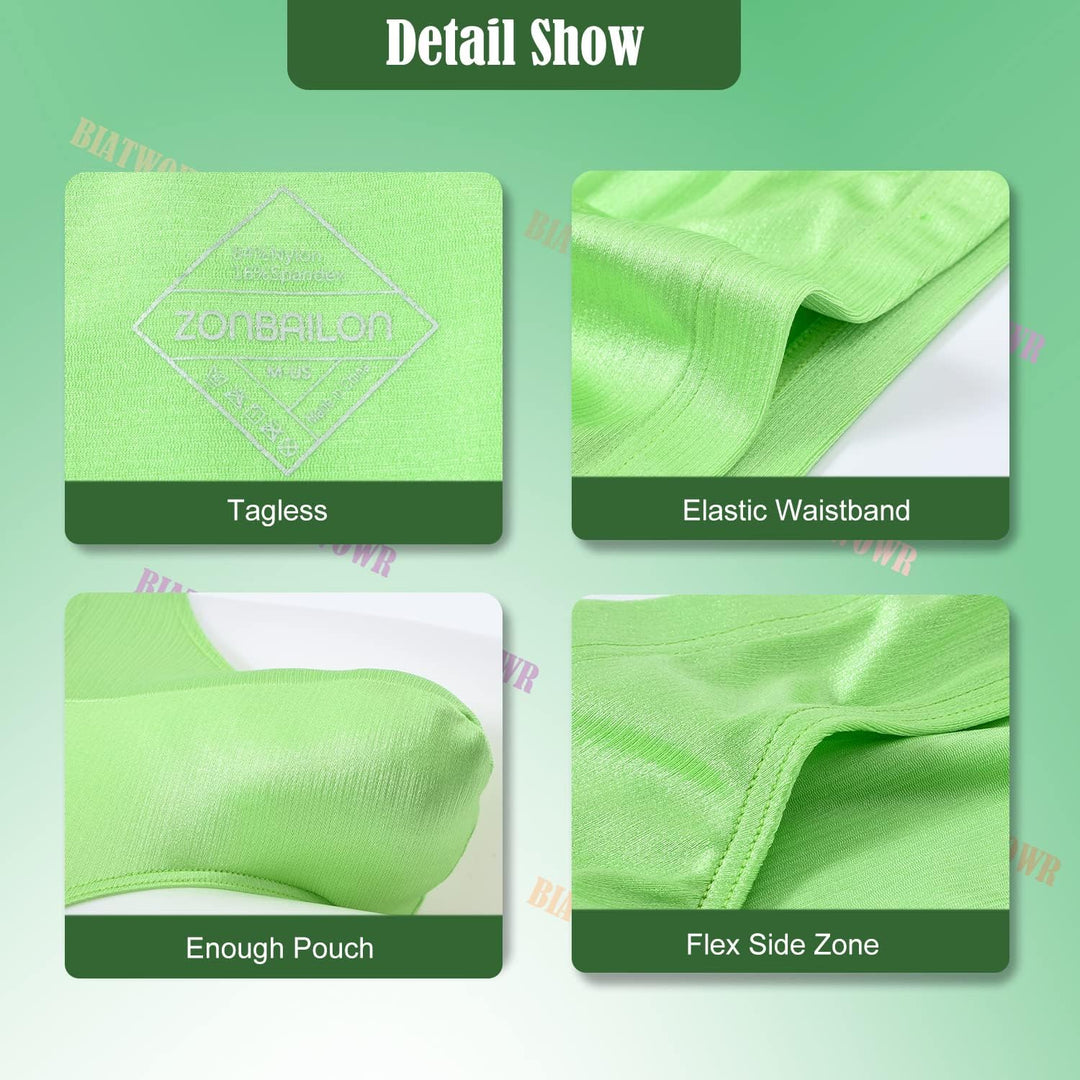 BIATWOWR Bulge Slip Herren Eisseide Unterwäsche Sexy Mens Underwear Briefs aus EIS-Seide mit niedrig