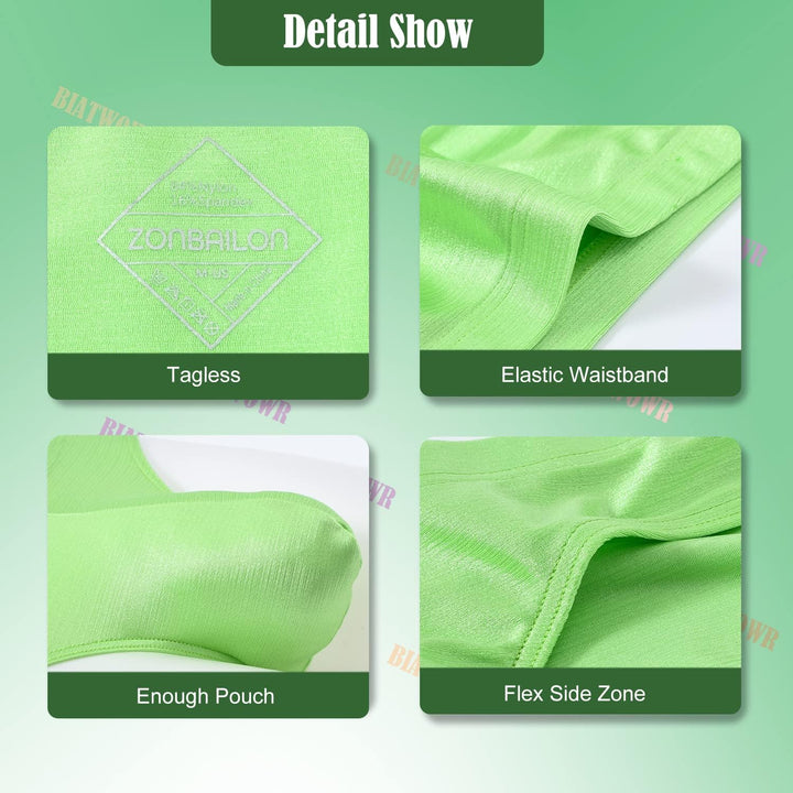 BIATWOWR Bulge Slip Herren Eisseide Unterwäsche Sexy Mens Underwear Briefs aus EIS-Seide mit niedrig