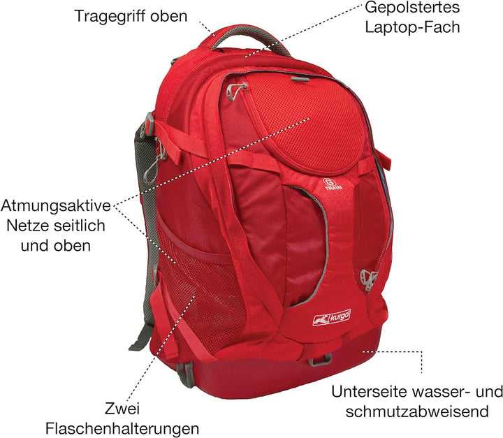 Kurgo G-Train Rucksack, Mit integriertem Hundefach, Wasserfester Boden, Mit Flaschenhaltern, Für Hau