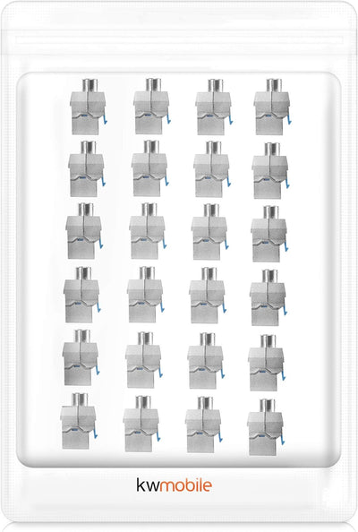 kwmobile 24x Keystone Modul für CAT 8 Kabel - 40 Gbit/s geschirmt Metall Gehäuse Schnappverschluss -