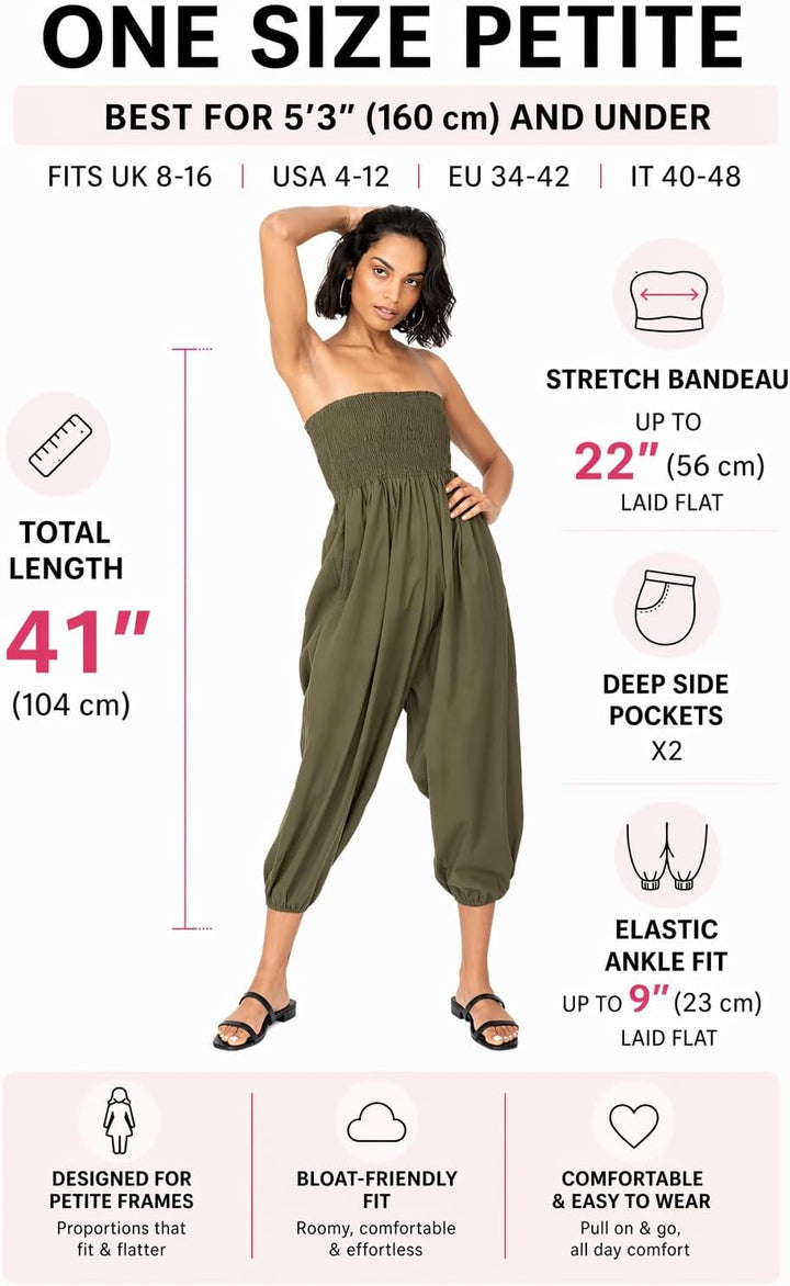 likemary Jumpsuit Damen Sommer – flexibler bequemer Einteiler aus Baumwolle – knielang - wird durch