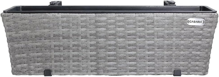 Casaria® Blumenkasten 2er Set 11 Liter Montagehalterung Indoor Outdoor Geländerkasten Balkonkasten P