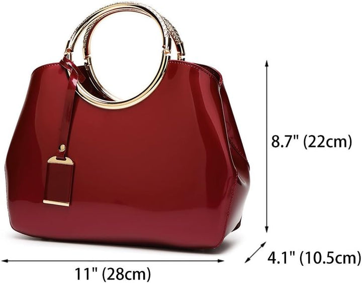 DEERWORD Damen Taschen Handtasche Frauen Elegant Tasche Henkeltasche Vintage PU-Leder 5376 1-teilig