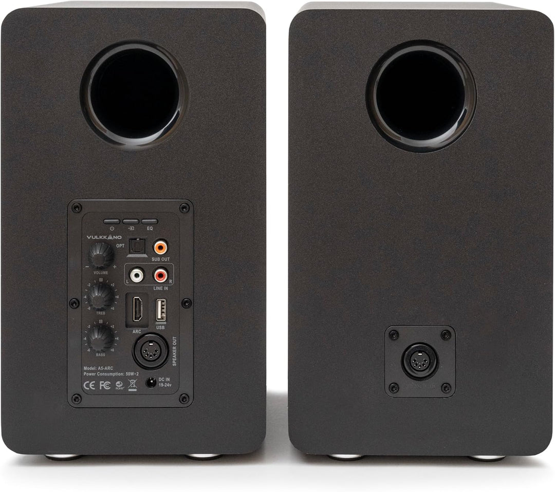 VULKKANO A6 ARC Aktivlautsprecher mit 6.5" Woofer, Bluetooth 5.0, HDMI ARC, Optische, RCA, USB, mit