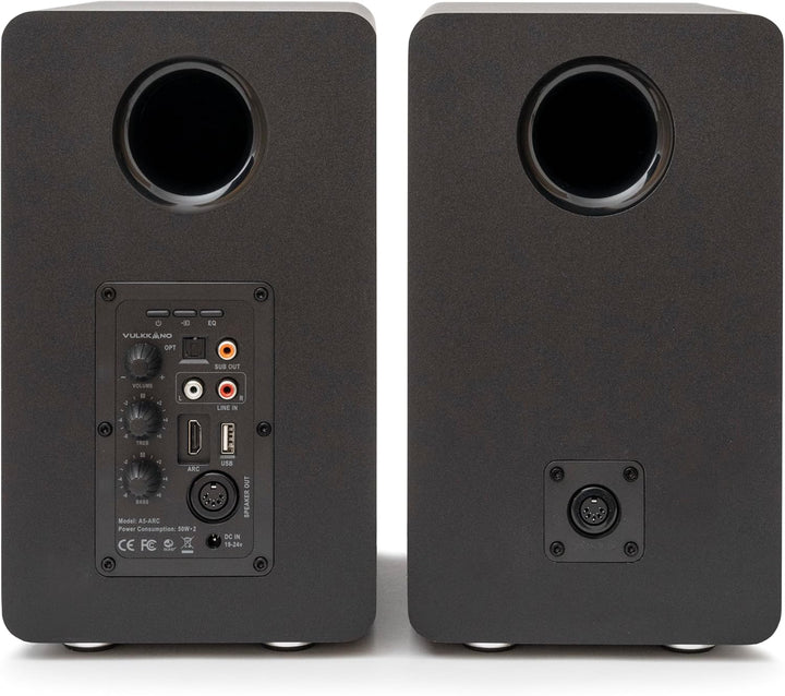 VULKKANO A6 ARC Aktivlautsprecher mit 6.5" Woofer, Bluetooth 5.0, HDMI ARC, Optische, RCA, USB, mit