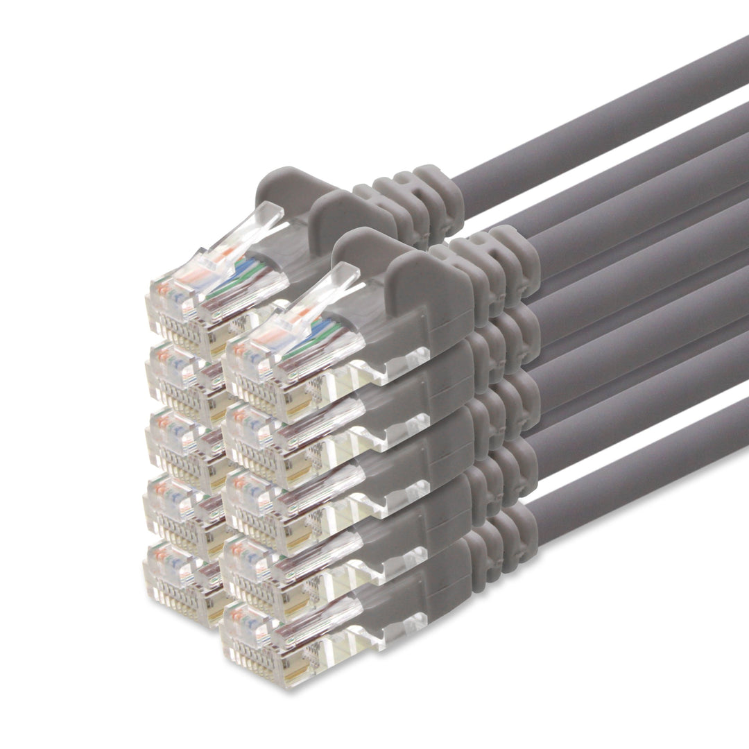 1aTTack CAT5 UTP Netzwerk-Patch-Kabel mit 2x RJ45 Stecker Set grau 10 - Stück - 10m 10m grau 10 - St