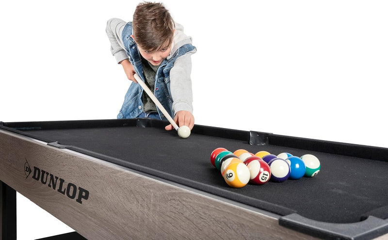 Dunlop Billardtisch - Inklusive Billard zubehör - 22 Stück - MDF - Schwarz