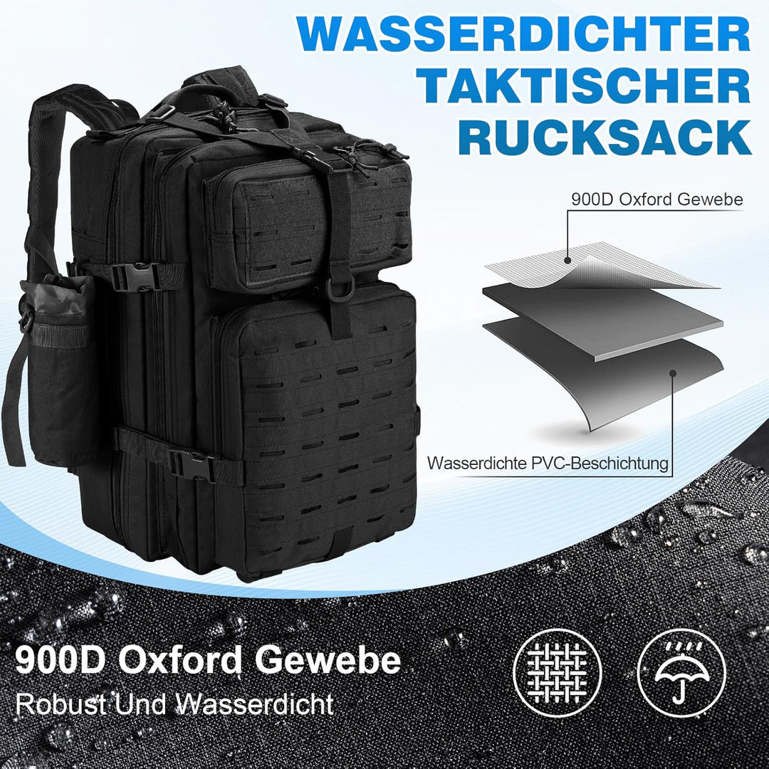 SHANNA Trekkingrucksack, Wanderrucksäcke Militärrucksack 45L Armee Rucksack MOLLE Assault Pack Takti