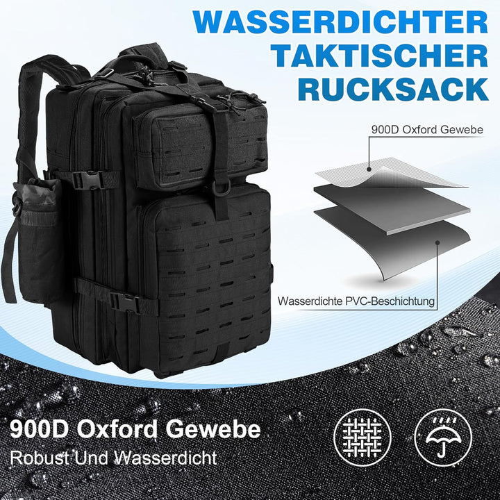 SHANNA Trekkingrucksack, Wanderrucksäcke Militärrucksack 45L Armee Rucksack MOLLE Assault Pack Takti