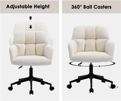chairus Schreibtischstuhl Samt Bürostuhl 360° Drehstuhl Sessel Arbeitsstuhl Wohnzimmer Schlafzimmer