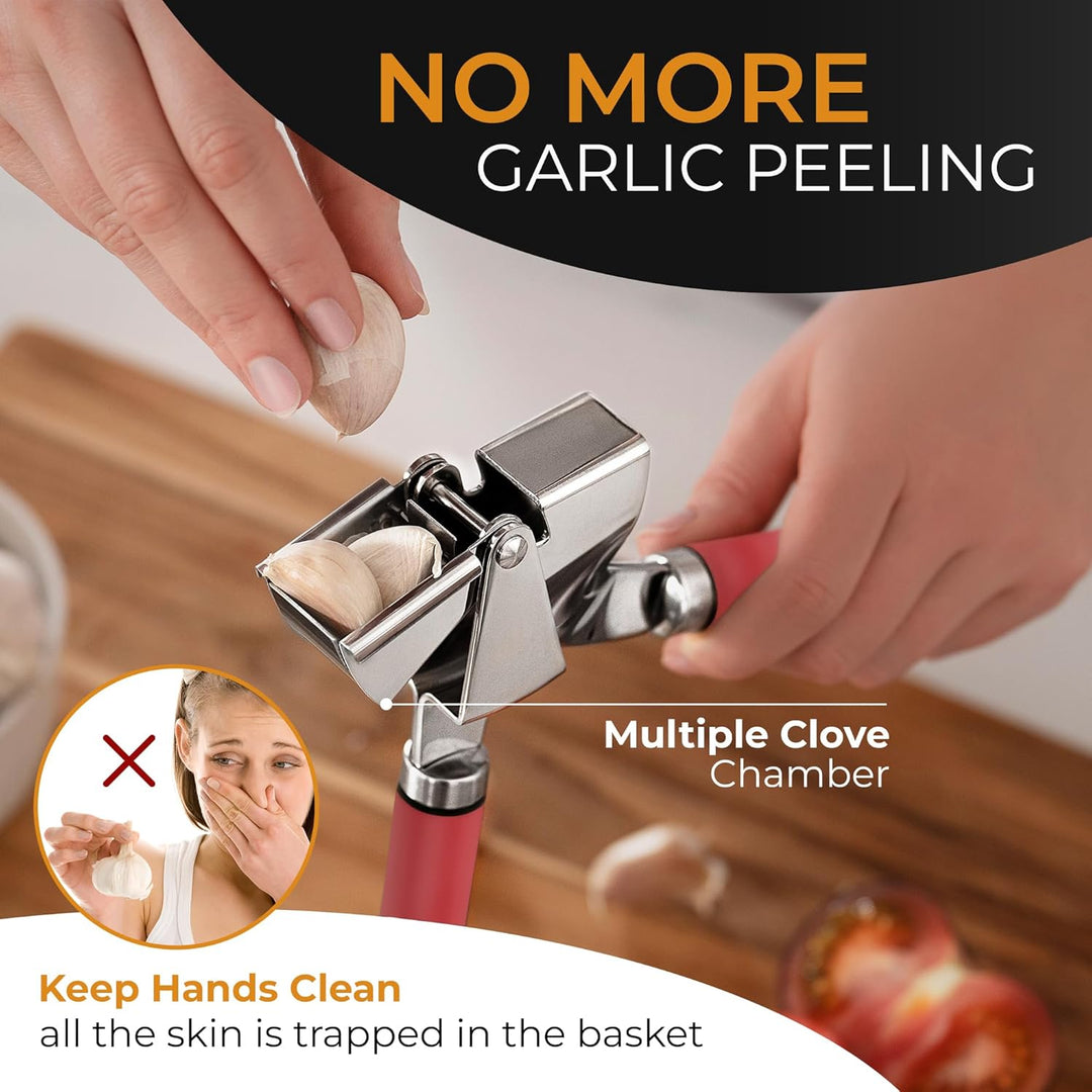 ORBLUE knoblauchpresse edelstahl [Premium] – knoblauch presse Professionelle Qualität, leicht zu rei