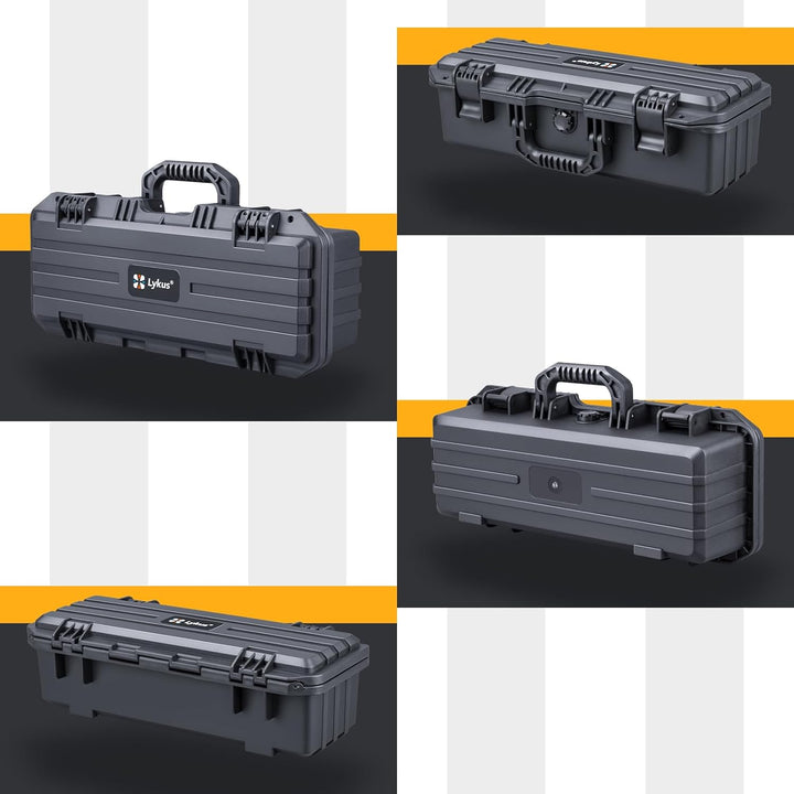 Lykus HC-4220 Wasserdicht Koffer mit anpassbar Rasterschaumstoff, Innengrösse 42,7x13,6x12,2 cm, Gee