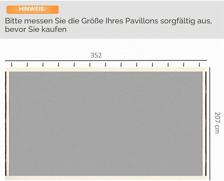 Outsunny Moskitonetze für Pavillon Barnum Gartenpavillon 3 x 4 m – Set mit 4 Moskitonetzen mit Reiss