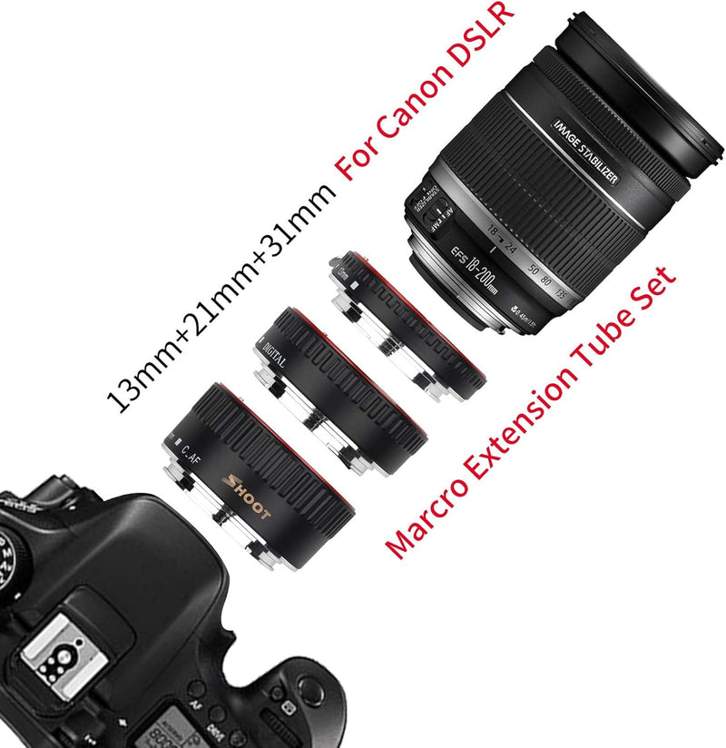 SHOOT AF Autofokus Makro Verlängerungsröhrchen Set für Canon EOS EF EF ESEN Objektiv DSLR Kameras 11