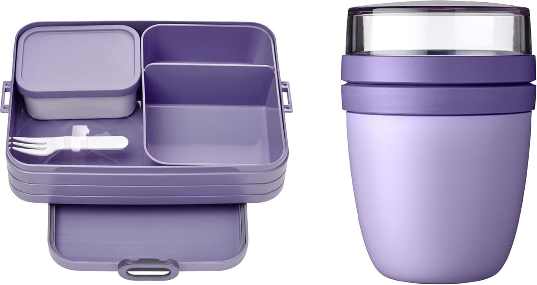 Mepal Brotdose Lunch to go Set - inkl. Lunchpot - Brotdose Large mit Bento Box - Lunchbox für kleine