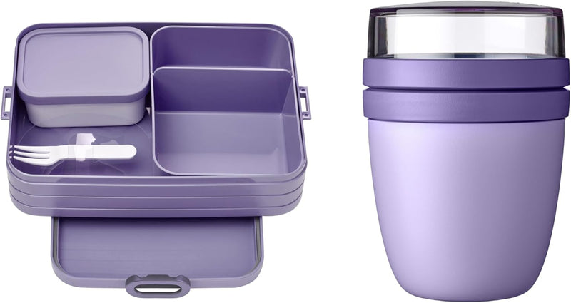 Mepal Brotdose Lunch to go Set - inkl. Lunchpot - Brotdose Large mit Bento Box - Lunchbox für kleine