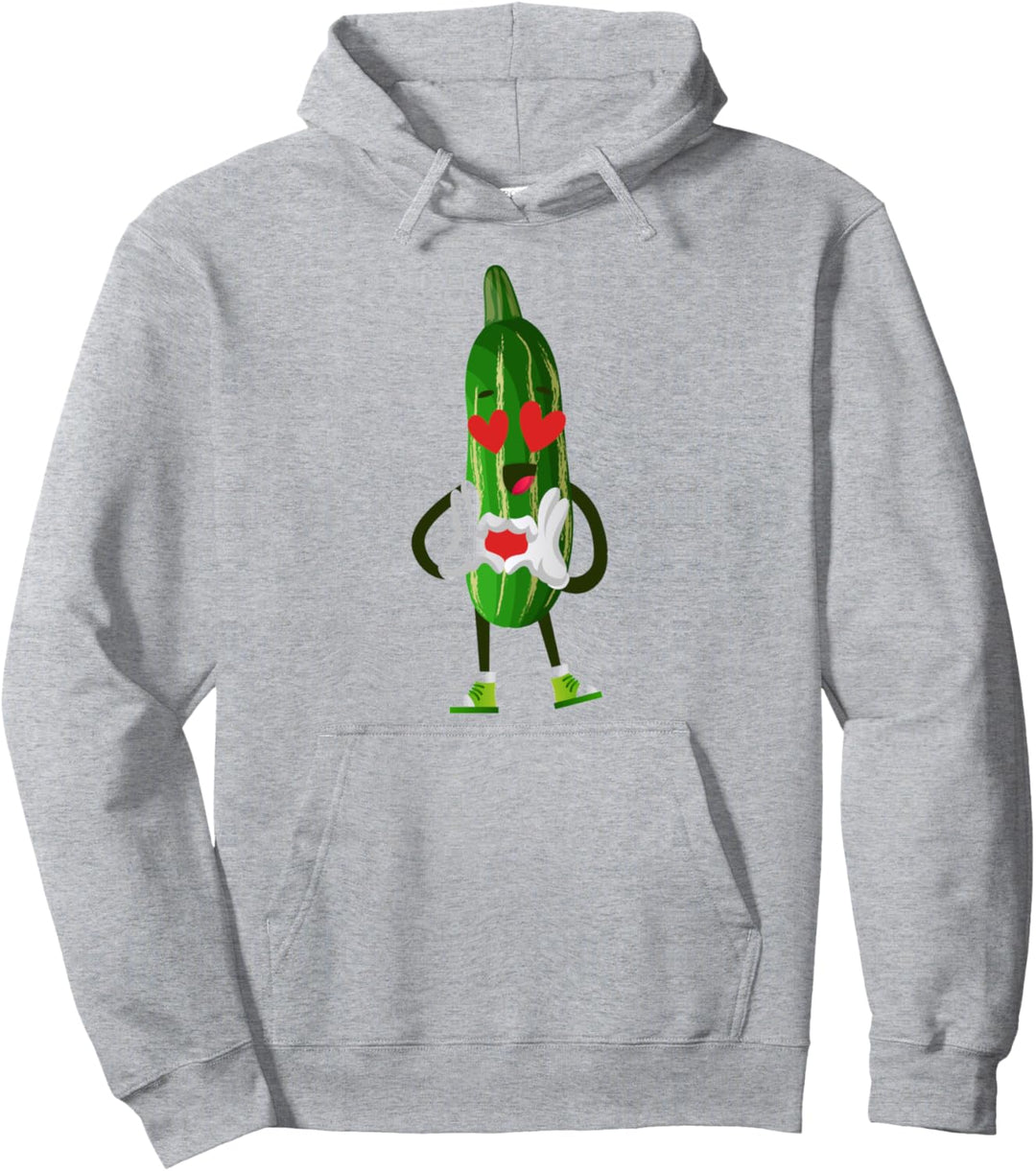 Eine lustige Gurke mit Herzen Gemüse Gurken Pullover Hoodie
