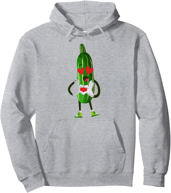 Eine lustige Gurke mit Herzen Gemüse Gurken Pullover Hoodie
