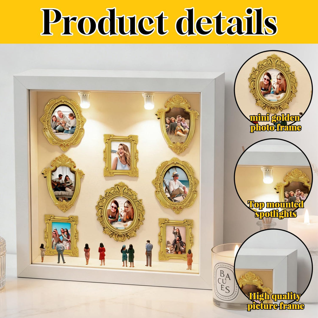 DIY Mini Museum Silhouettenbox mit Licht, Shadow Box Bilderrahmen Set, Museum of us, Foto Erinnerung