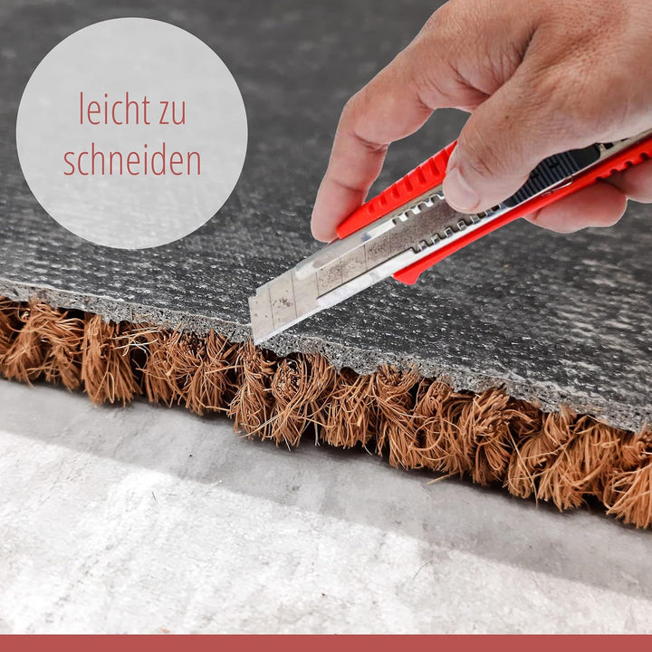 Carpido Fussmatte Kokos 40x60 cm schnittfest - 24mm Kokosmatte Natur, antibakteriell und extrem stra