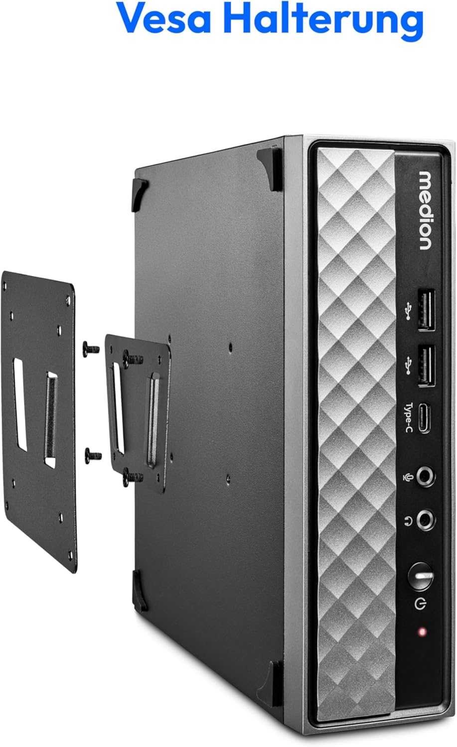 MEDION S20 Mini PC (Slim, Intel Core i7-12700T, 512GB SSD, 16GB DDR4 RAM, VESA Halterung, USB-C, WLA