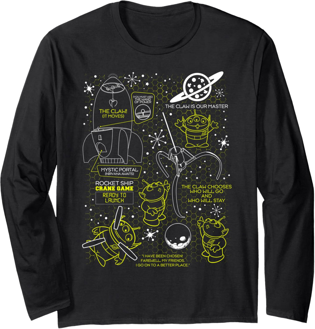 Disney Pixar Toy Story Aliens The Claw Machine Poster Langarmshirt