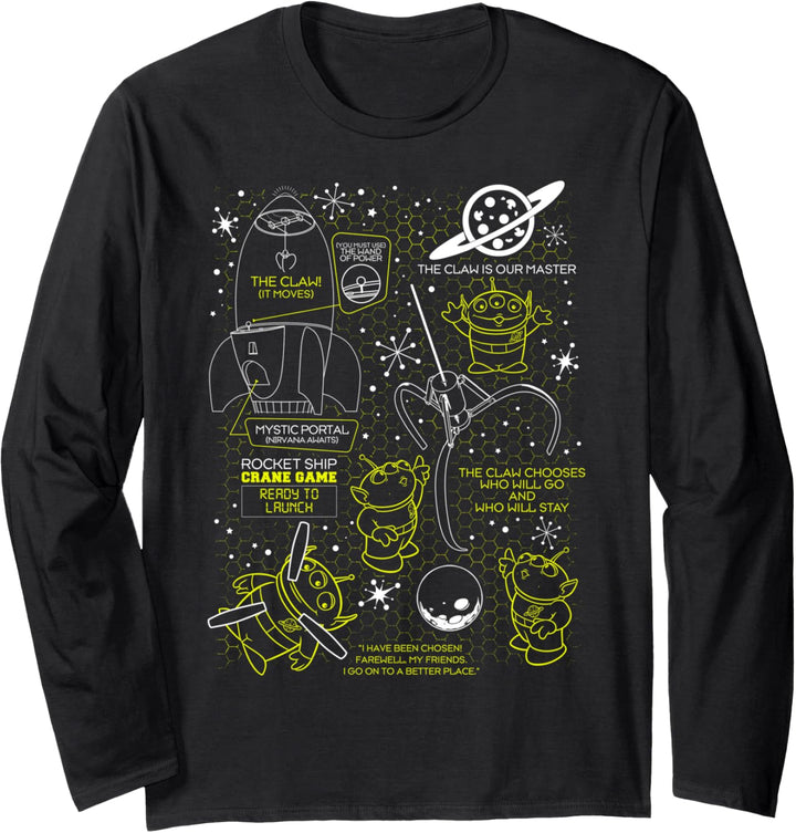 Disney Pixar Toy Story Aliens The Claw Machine Poster Langarmshirt