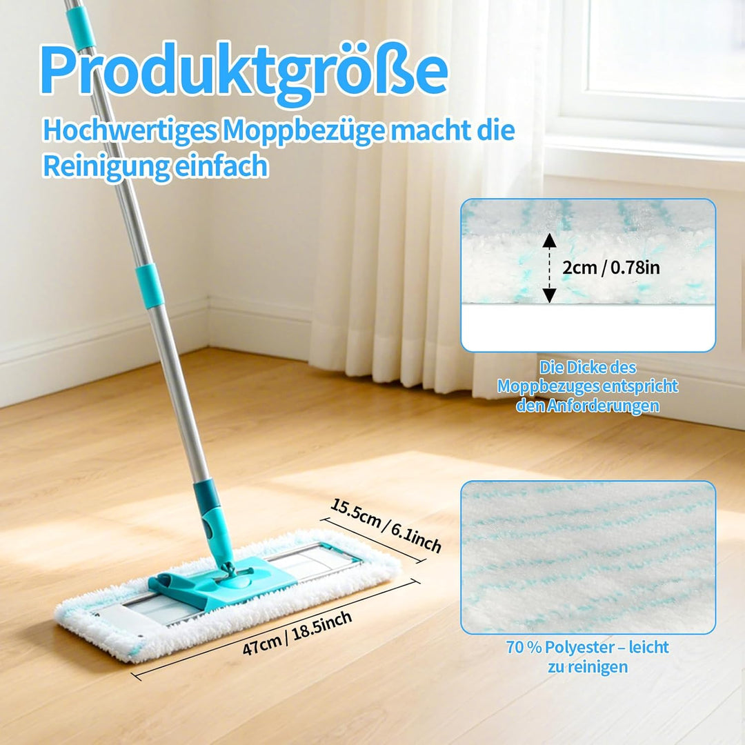 6 Stück Ersatz-Wischbezüge für Leifheit Profi XL Micro Duo/Cotton Plus, Ersatzbezug für Leifheit Bod