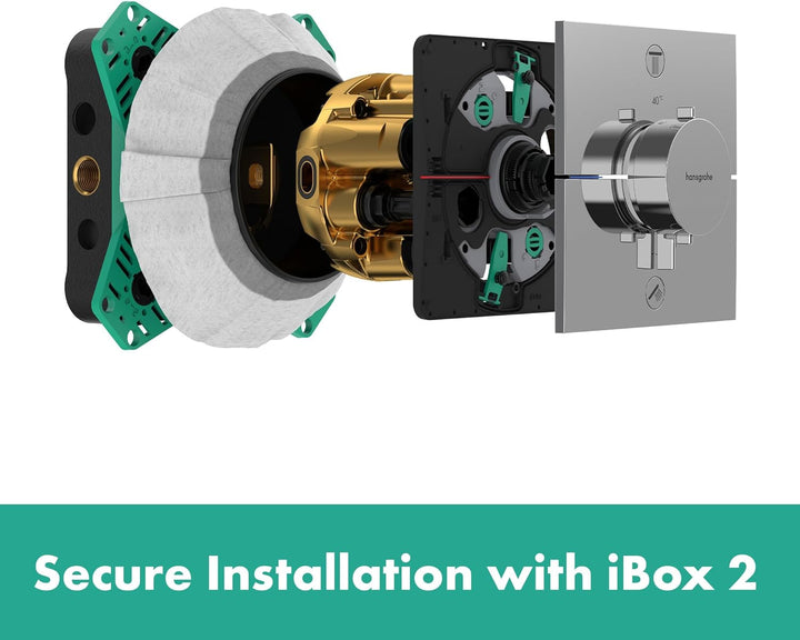hansgrohe DuoTurn E - Duscharmatur Unterputz für 2 Verbraucher, Mischbatterie Dusche eckig, Einhebel