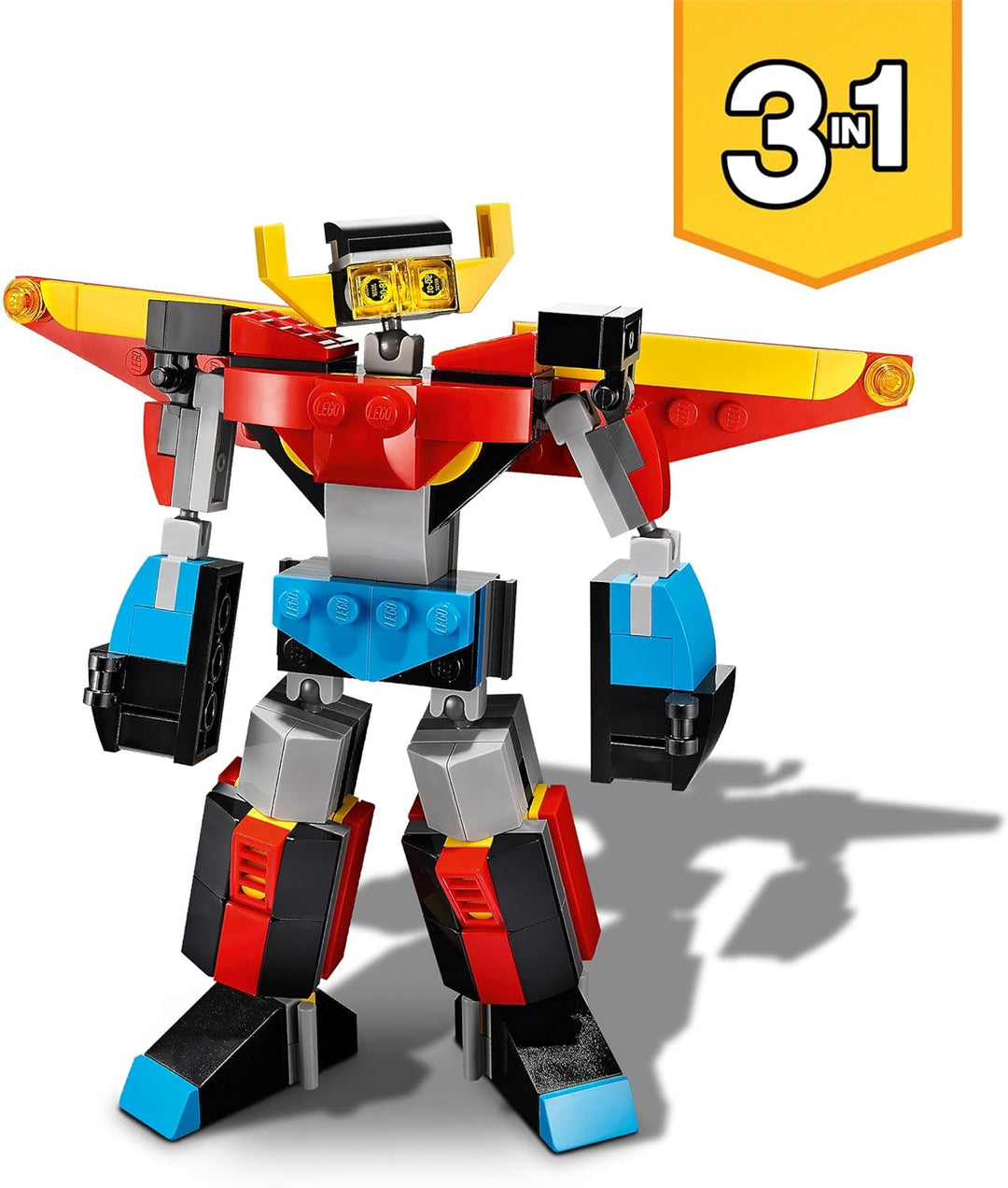 LEGO Creator 3-in-1 Super-Mech Roboter Kinderspielzeug, Drachenfigur, Flugzeug, kreatives Spielzeug