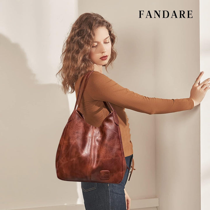 FANDARE Modische Damenhandtasche, wasserdicht, Umhängetasche, Schultertasche, PU-Leder, für Reisen,