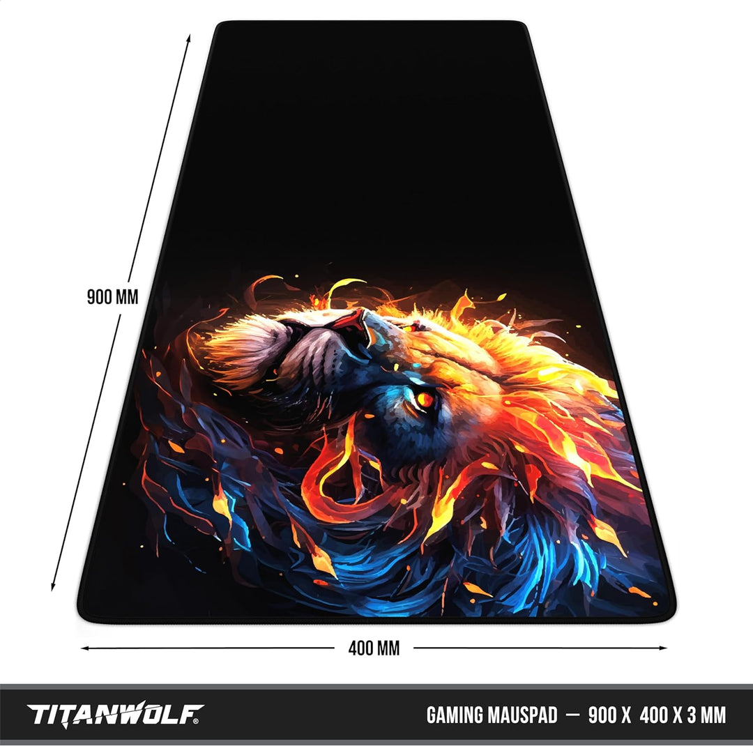 TITANWOLF - XXL Speed Gaming Mauspad 900 x 400mm - XXL Mousepad - Tischunterlage Large Size - verbes