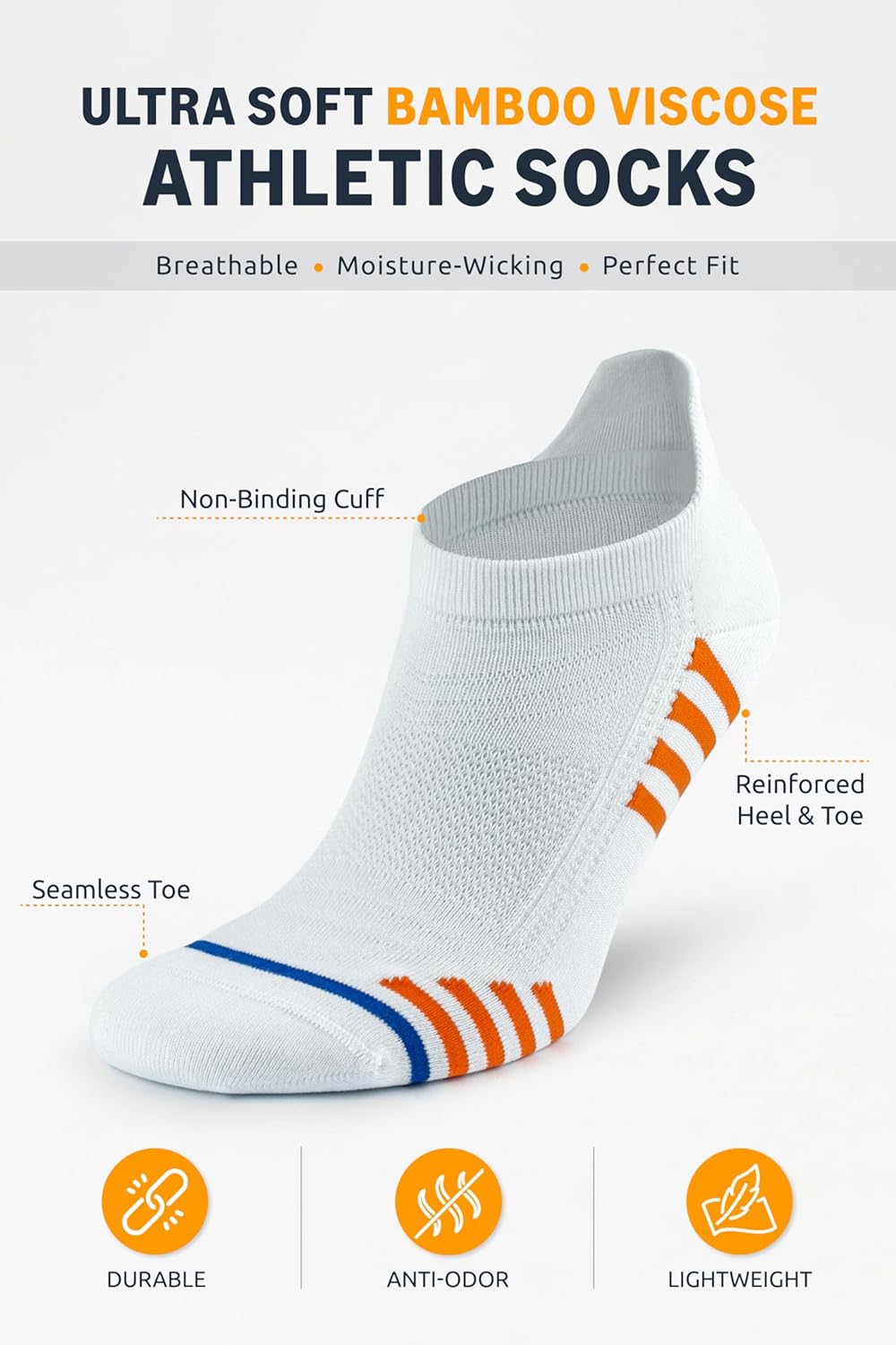 GoWith 6 Paar Sneaker Socken für Damen und Herren, Bambus (Viskose) Bunte Socken, Ohne Naht Sportsoc