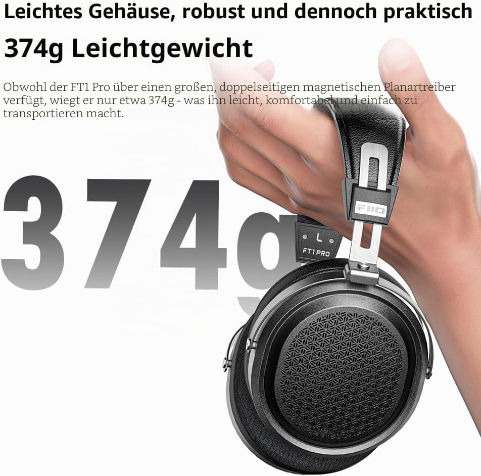 FiiO FT1 Pro Open-Back Planar Magnetic Wired Hi-Fi Kopfhörer für Zuhause, Studio, Aufnahme, hohe Emp