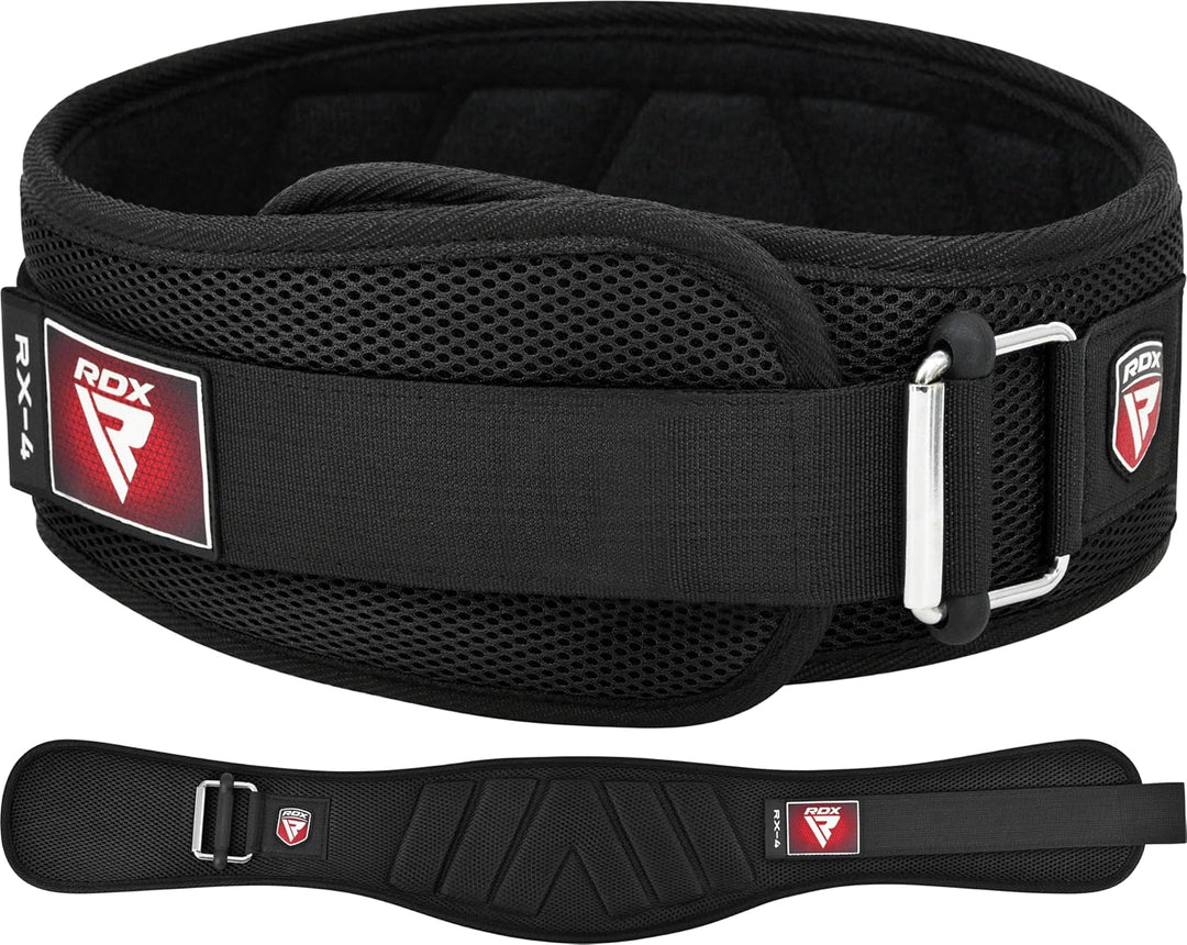 RDX RX4 Weightlifting Belt - EVA Foam Support, Adjustable Nylon Strap & Secure Fit I Gym Belt for Me