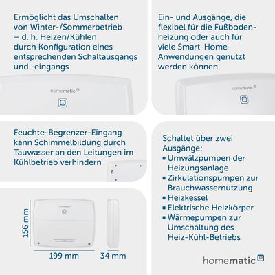 Homematic IP Multi IO Box für Fussbodenheizungscontroller von Homematic IP, 142988A0, Multi IO Box