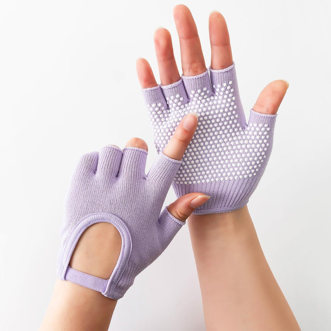 Anti-Rutsch Fingerlose Yoga-Handschuhe – Ideal für Pilates, Barre, Air Yoga und Fitness-Workouts – A